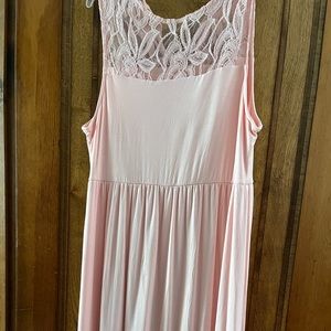 PinkBlush Light Pink Sleeveless Lace Detail Maternity Maxi Dress size XL